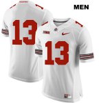 Men's NCAA Ohio State Buckeyes Rashod Berry #13 College Stitched No Name Authentic Nike White Football Jersey FL20K54LO